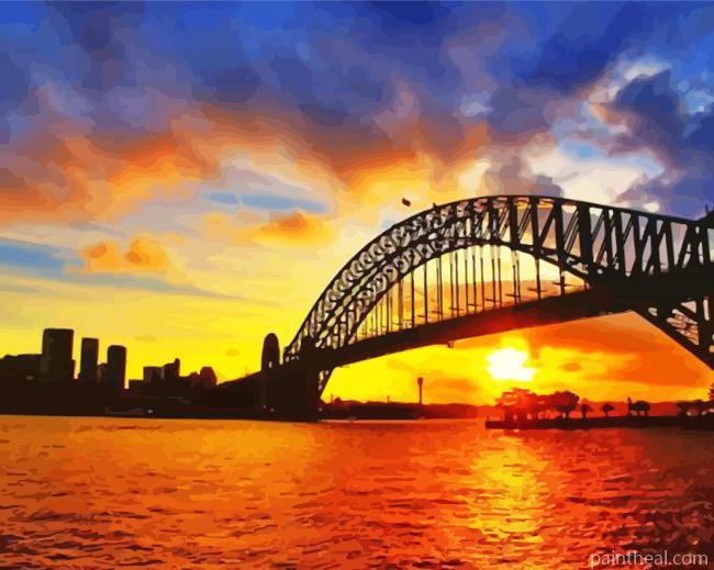 Sydney Harbor Bridge Sunset Painting By Numbers Kits