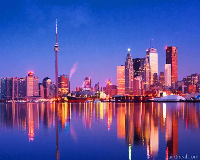 Toronto Water Reflection Painting By Numbers Kits