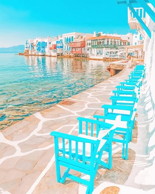 Mykonos Island Greece Painting By Numbers Kits