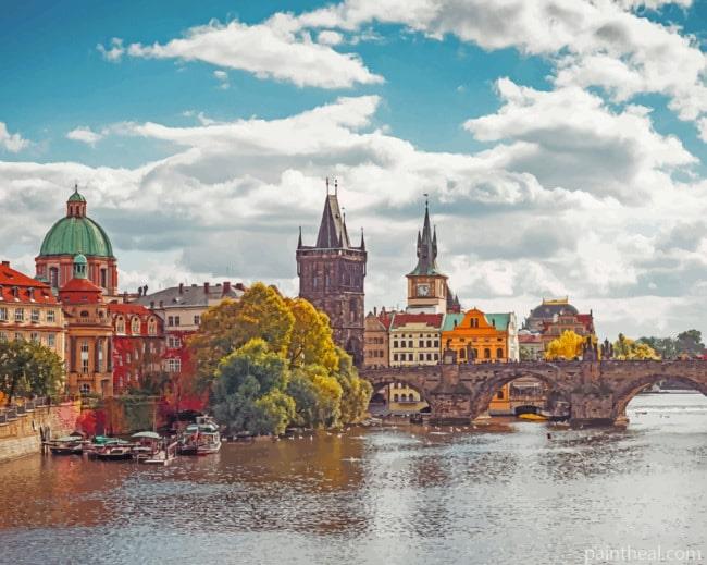 Charles Bridge In Sunny Prague Painting By Numbers Kits