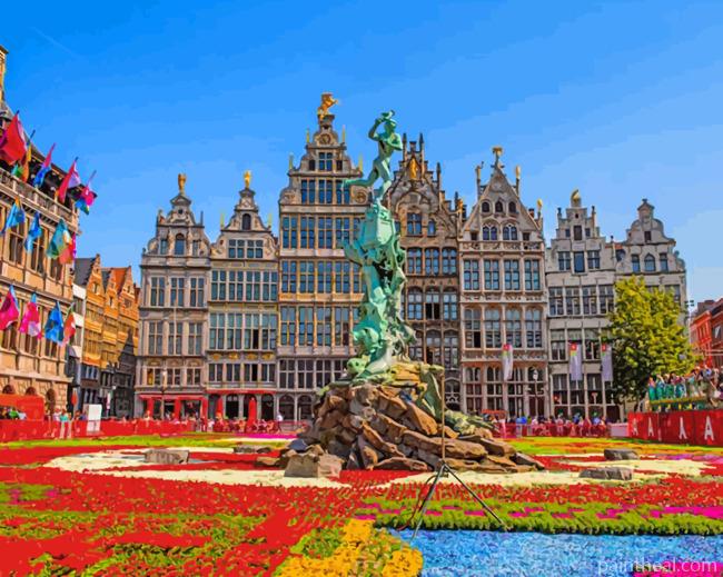 Colorful Antwerp Painting By Numbers Kits