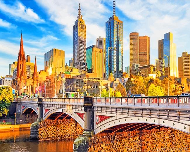 Melbourne City Center Painting By Numbers Kits
