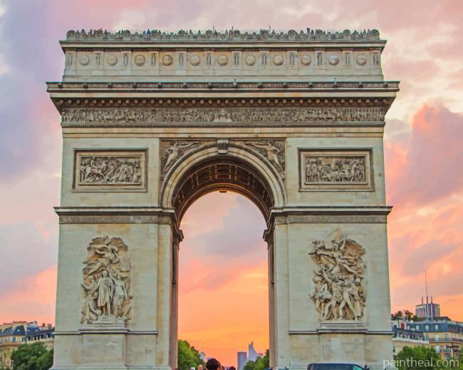Arc De Triomphe In Paris Painting By Numbers Kits