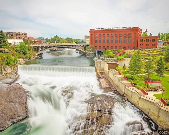 Riverfront Park Spokane Washington Painting By Numbers Kits