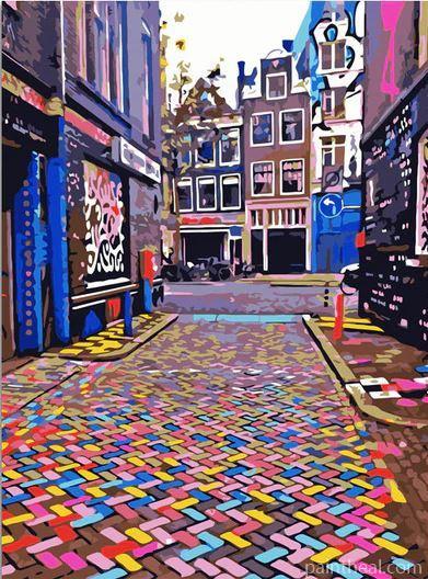 Amsterdam Beautiful Street Painting By Numbers Kits