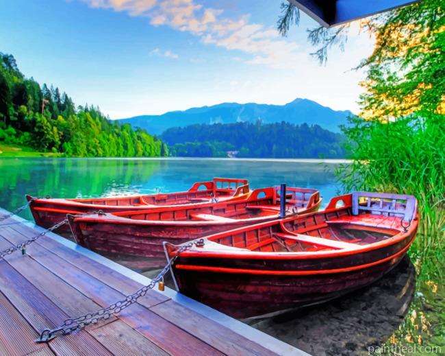 Slovenia Boats Painting By Numbers Kits