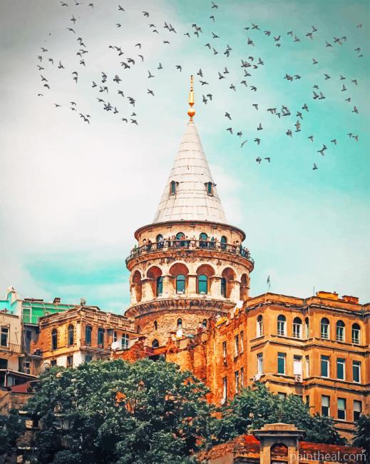 Galata Tower Istanbul Painting By Numbers Kits