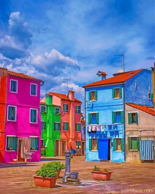 Purple Burano Painting By Numbers Kits