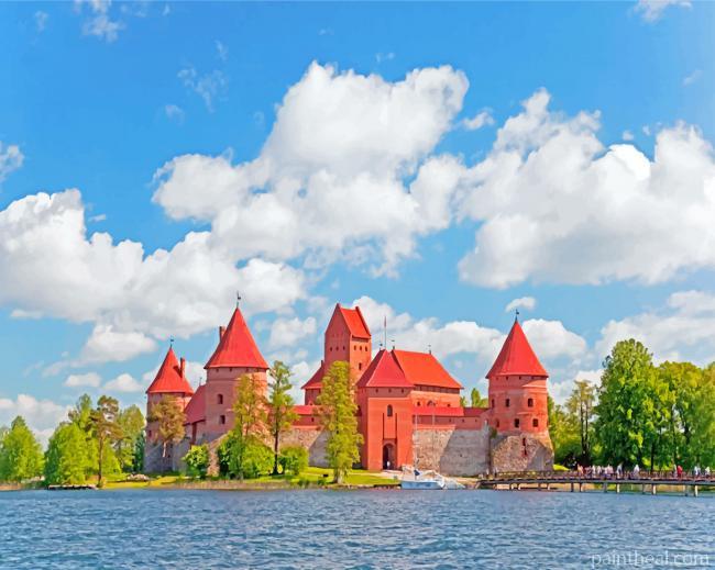 Trakai Island Castle Lithuania Painting By Numbers Kits