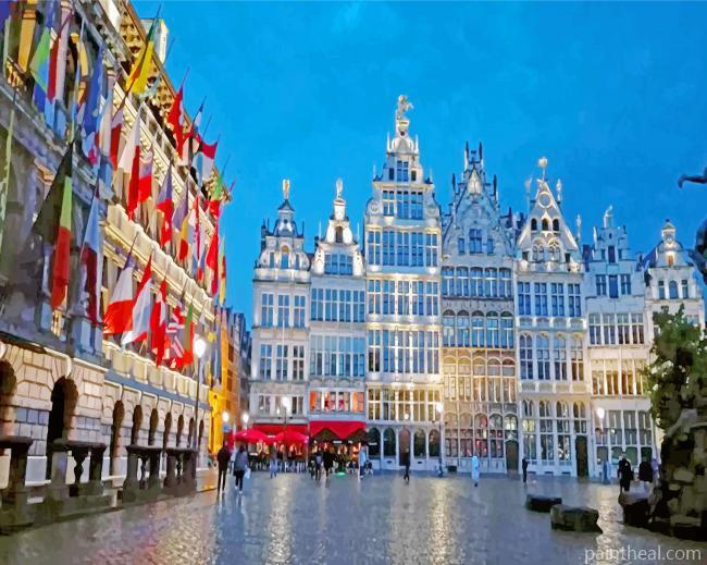 Antwerp Night Painting By Numbers Kits