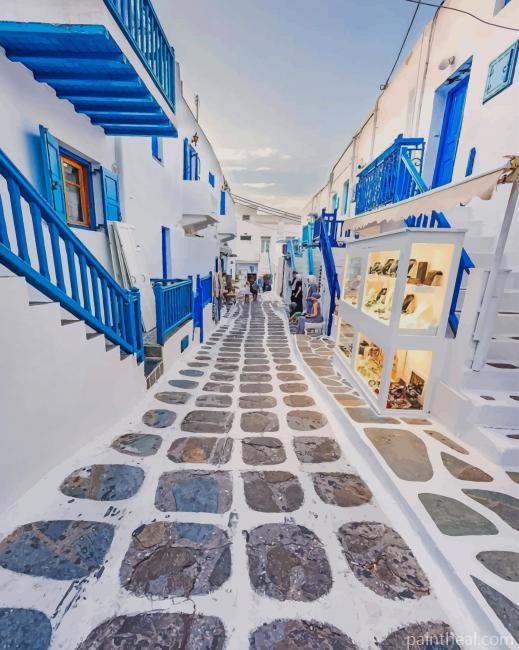 Mykonos Greece Painting By Numbers Kits
