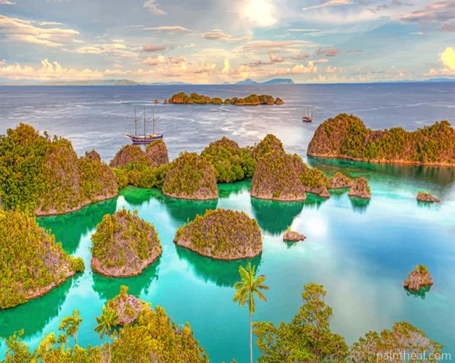 Indonesia Landscape Painting By Numbers Kits