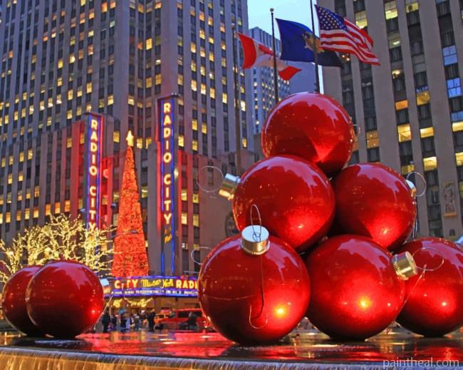 Christmas In New York Streets Painting By Numbers Kits