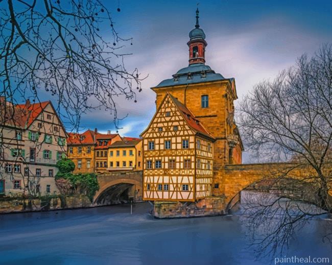 Bamberg Regnitz Bridge Painting By Numbers Kits