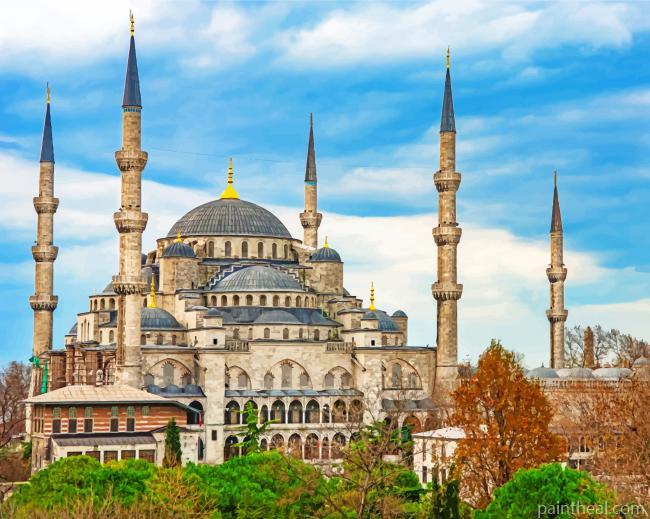 Blue Mosque Painting By Numbers Kits