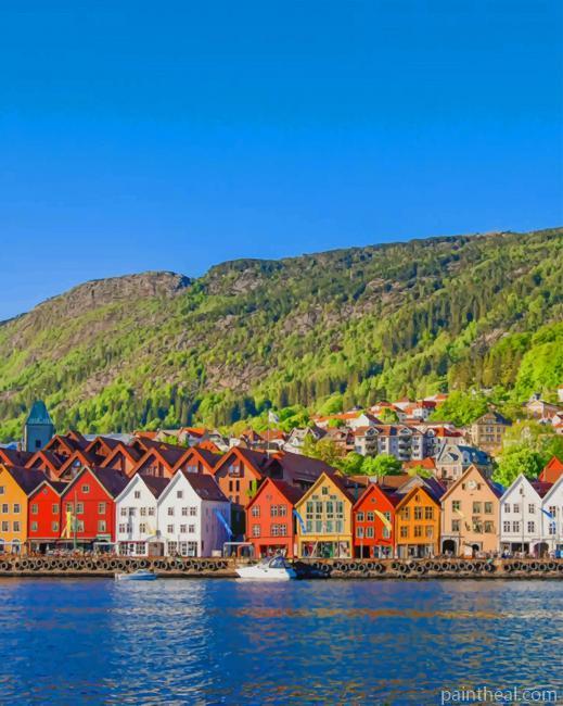 Bryggen Norway Painting By Numbers Kits