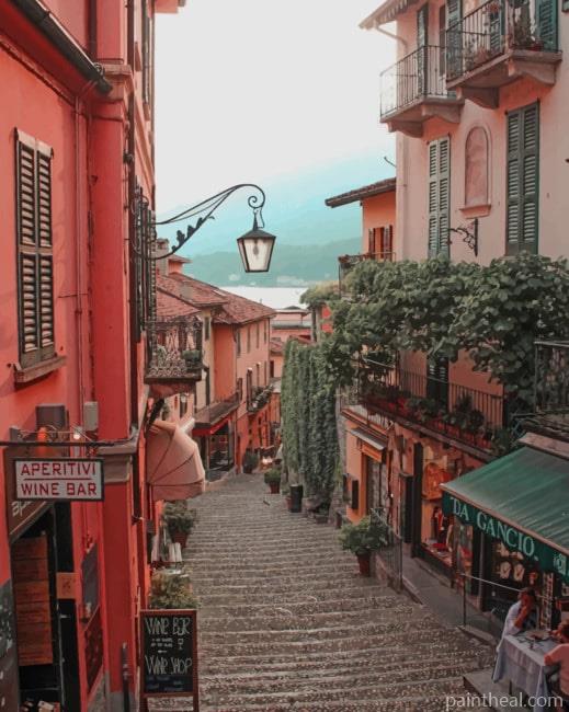 Lake Como Street Italy Painting By Numbers Kits