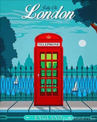 London Telephone Illustration Painting By Numbers Kits
