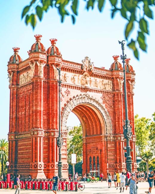 Arco De Triunfo De Barcelona Painting By Numbers Kits