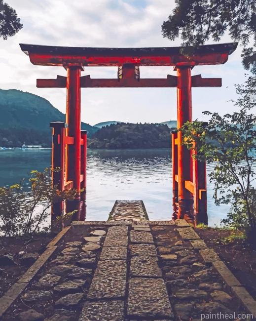 Hakone Shrine Japan Painting By Numbers Kits