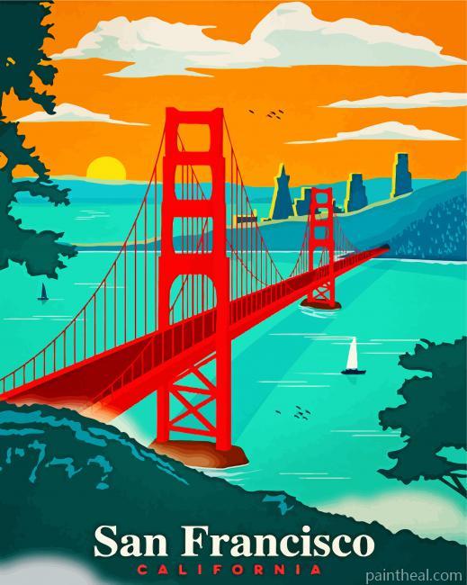 San Francisco California Painting By Numbers Kits