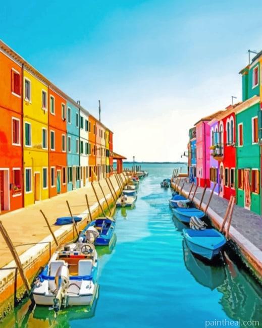 Colorful Burano Painting By Numbers Kits