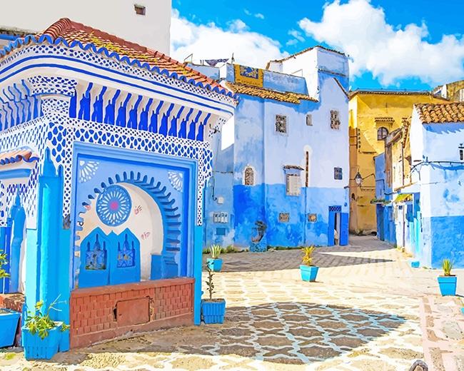 Chefchaouan Morocco Painting By Numbers Kits