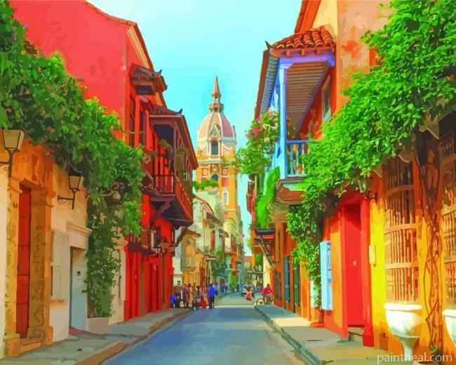 South America Colombia Houses Painting By Numbers Kits
