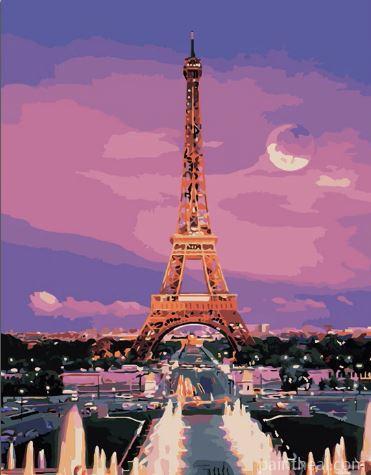 Sunset At Paris Painting By Numbers Kits