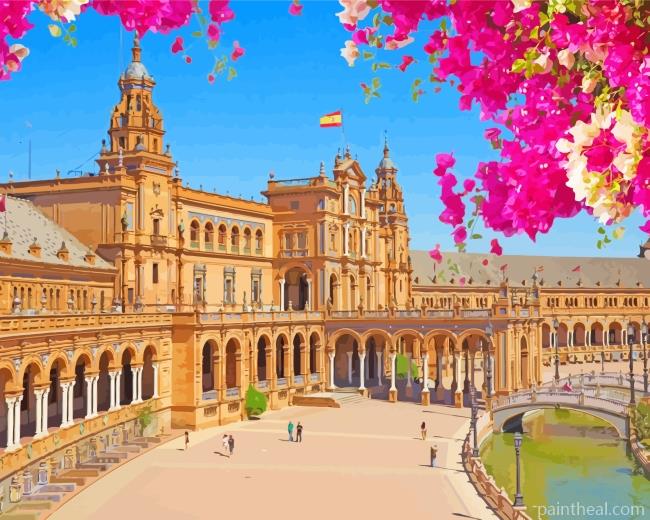 Seville Plaza De Espana Painting By Numbers Kits