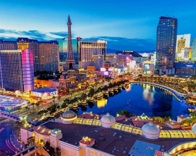 Las Vegas At Night Painting By Numbers Kits