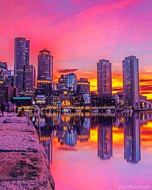 Fan Pier Park Boston Painting By Numbers Kits