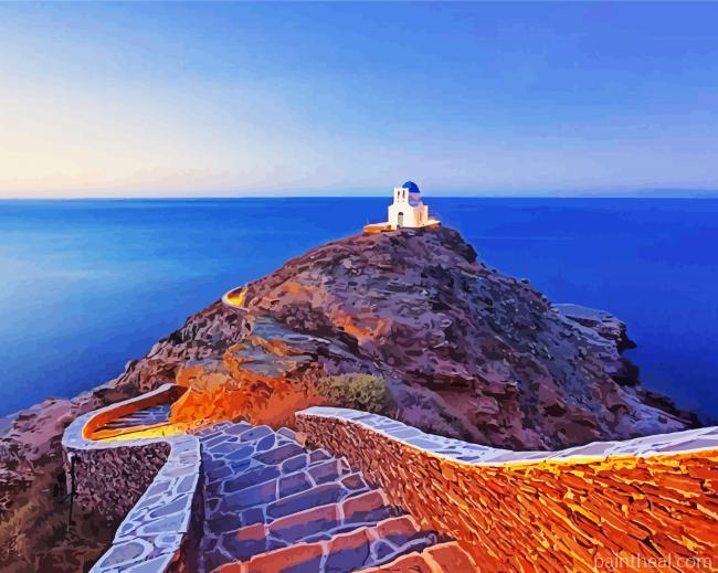 Greece Sifnos Church Painting By Numbers Kits