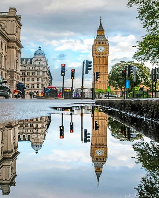 Big Ben Water Reflection London Painting By Numbers Kits