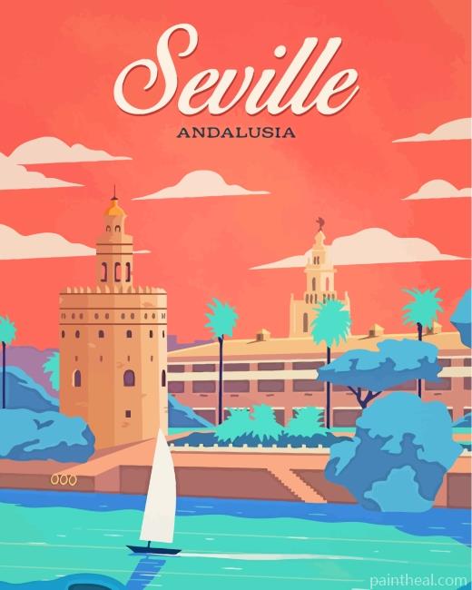 Spain Seville City Painting By Numbers Kits