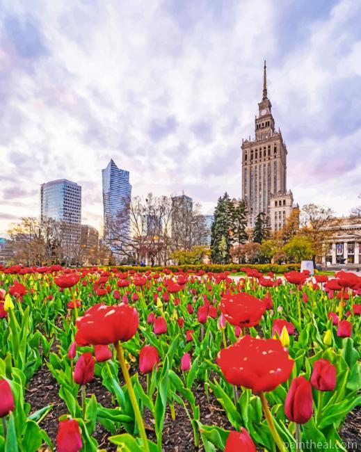 Warsaw Palace Of Culture And Science Painting By Numbers Kits