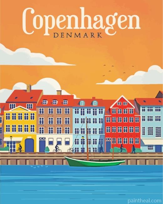 Denmark Copenhagen City Painting By Numbers Kits