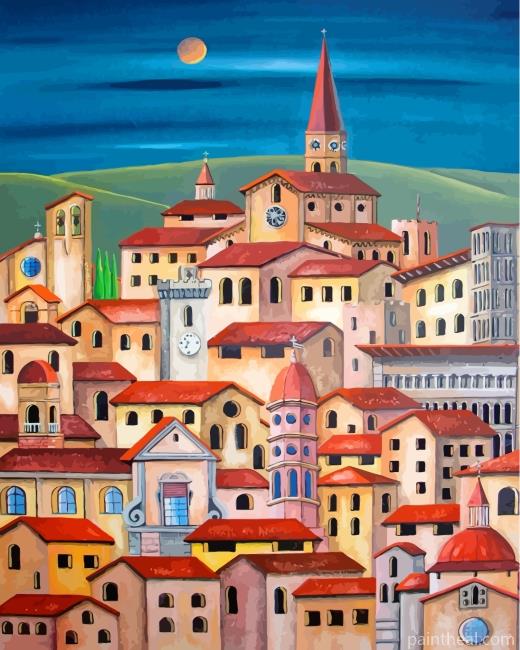 Aesthetic Buildings Painting By Numbers Kits