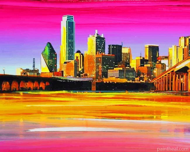 Dallas Skyline Painting By Numbers Kits