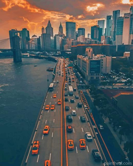 New York Sunset Painting By Numbers Kits
