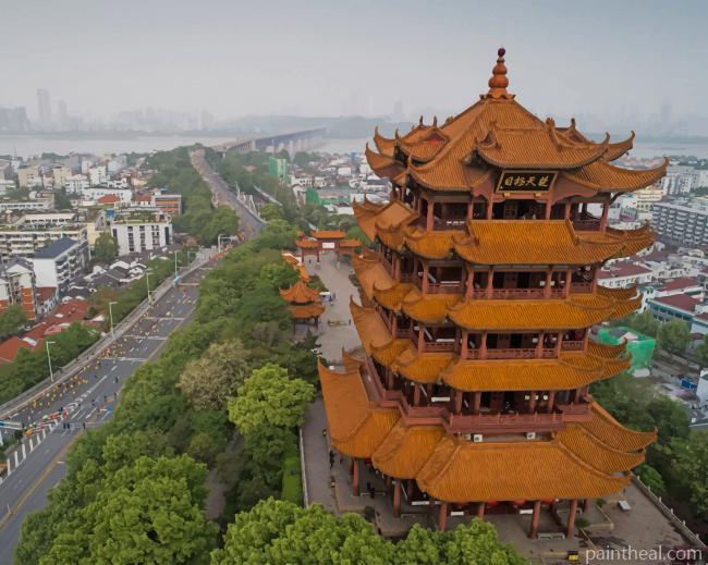 China Yellow Crane Tower Painting By Numbers Kits