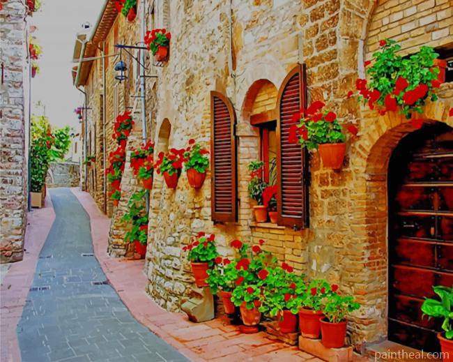 Walkway Umbria Perugia Painting By Numbers Kits