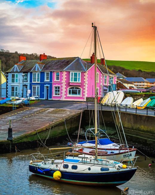 Wales Colorful Harbor Painting By Numbers Kits