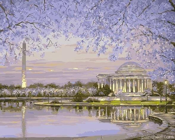 Washington Dc In Spring Painting By Numbers Kits
