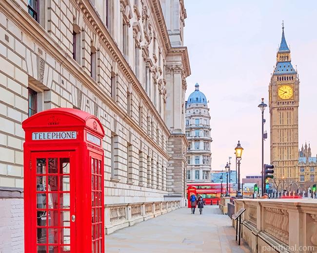 London Telephone Booth Painting By Numbers Kits