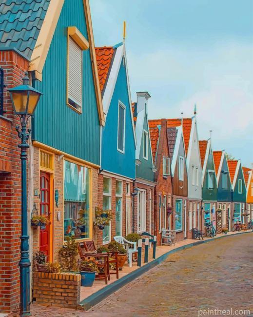 Volendam Holland Houses Painting By Numbers Kits