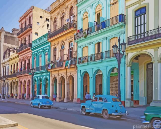 Cuba Havana Buildings Painting By Numbers Kits