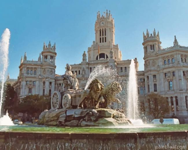 Cybele Fountain Madrid Painting By Numbers Kits