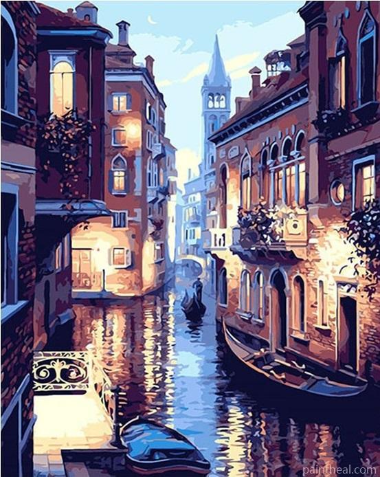 Venice City At Night Painting By Numbers Kits