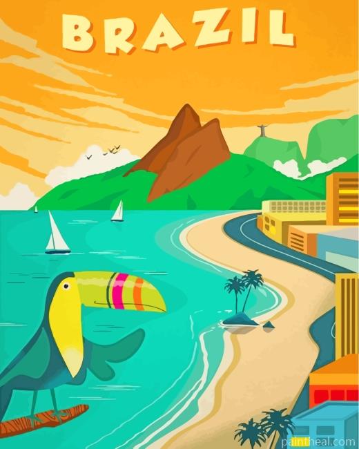 Brazil Poster Painting By Numbers Kits